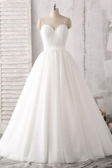White A Line Floor Length Sweetheart Sleeveless Layers Wedding Dress,Wedding Gowns W288