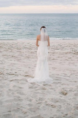 White Sheath Court Train Sweetheart Sleeveless Layers Lace Wedding Dress,Wedding Gowns W293