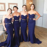 Women Sexy Mermaid Sweet Heart Royal Blue Long Wedding Party Bridesmaid Dresses, WG106