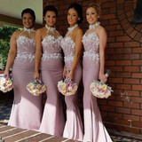 Sexy Mermaid Hlater Elegant Long Inexpensive Wedding Party Bridesmaid Dresses, WG87