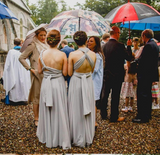 Popular Hot Sale Grey Convertible Backless Chiffon  Long Wedding Party Bridesmaid Dresses, AB1176