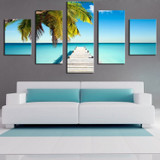 5 Panel the-palm-pontoon Modern Home Wall Decor Canvas Picture Art Print WALL Painting Set of 5 Each Canvas Arts Unframe