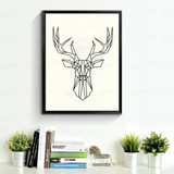 Geometric Deer Head Canvas Art Print Poster, Wall Pictures for Home Decoration, Wall decor FA221-9