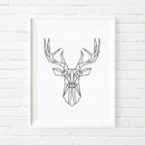 Geometric Deer Head Canvas Art Print Poster, Wall Pictures for Home Decoration, Wall decor FA221-9