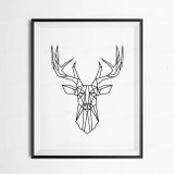 Geometric Deer Head Canvas Art Print Poster, Wall Pictures for Home Decoration, Wall decor FA221-9