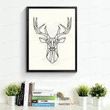 Geometric Deer Head Canvas Art Print Poster, Wall Pictures for Home Decoration, Wall decor FA221-9