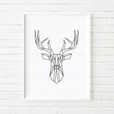 Geometric Deer Head Canvas Art Print Poster, Wall Pictures for Home Decoration, Wall decor FA221-9
