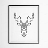 Geometric Deer Head Canvas Art Print Poster, Wall Pictures for Home Decoration, Wall decor FA221-9