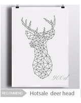 Geometric Deer Head Canvas Art Print Poster, Wall Pictures for Home Decoration, Wall decor FA221-2