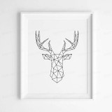 Geometric Deer Head Canvas Art Print Poster, Wall Pictures for Home Decoration, Wall decor FA221-8