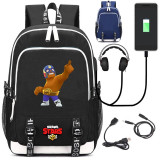 Brawl Stars USB Charging canvas Backpack