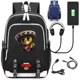 Brawl Stars USB Charging canvas Backpack