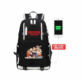 Teenagers Stranger Things USB Charging Casual Backpacks
