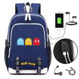 Pac-man USB Charging canvas Backpack