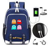 Pac-man USB Charging canvas Backpack
