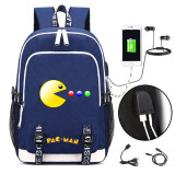 Pac-man USB Charging canvas Backpack