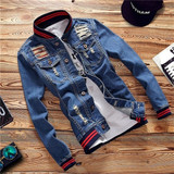 Spring Autumn Pilot Casual Fashion Man Bomber Baseball Denim Jackets