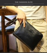 Fashion Men's Wallet PU Leather High quality Zipper Business Purses Clutch Bag
