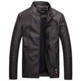 Causal Leather Long Sleeve Winter Thick Pocket Jackets