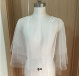 Bridal bolero coat white ivory tulle lace applique Bride Wedding Party Wraps Shrug Shawl Ball Bridesmaid Cloak