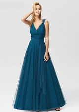 Blush Pink Chiffon Bridesmaid Dresses Sweetheart A-line V-neck Sleeveless Wedding Party Dress Elegant for Women