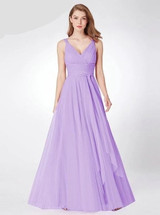 Blush Pink Chiffon Bridesmaid Dresses Sweetheart A-line V-neck Sleeveless Wedding Party Dress Elegant for Women
