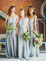 Simple Sleeveless A Line Bridesmaid Dresses Affordable Prom Dresses With Ruffles