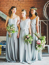 Simple Sleeveless A Line Bridesmaid Dresses Affordable Prom Dresses With Ruffles