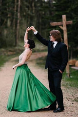 Simple Halter With Beaded Sleeveless Green A Line Floor Length Prom Dress P819