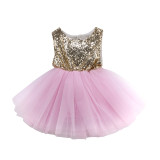 Princess Kids Baby Dress For Girls Fancy Wedding Dress Sleeveless Sequins Party Birthday Baptism Dress For Girl Summer Dresses