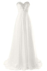 Charming Floor Length Bodice Wedding Gowns,V Neck Sequins Beading Beach Wedding Dress OMW49