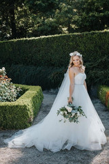 White A Line Court Train Sweetheart Sleeveless Layers Wedding Dress,Wedding Dress W246