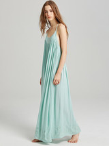 Bohemia Solid Color Spaghetti-neck Maxi Dress