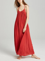 Bohemia Solid Color Spaghetti-neck Maxi Dress