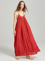 Bohemia Solid Color Spaghetti-neck Maxi Dress