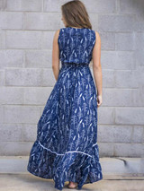 Asymmetric Belted Deep V-neck Maxi Dress Asymmetric Belted Deep V-neck Maxi Dress