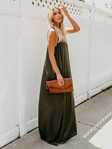 Simple Loose Spaghetti-neck Maxi Dress