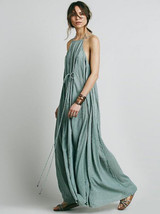 Simple Striped Spaghetti-neck Maxi Dress