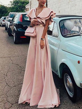 Bohemia Sleeveless Solid Color Maxi Dress