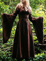 Split-joint Flared Sleeves Maxi Dress