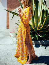 Bohemia V-neck Split-side Maxi Dress