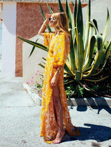 Bohemia V-neck Split-side Maxi Dress
