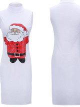 Stylish Women Xmas dress bodycon round neck sleeveless ladies casual party dress
