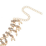Summer wild beach sandals Multi-layered pearl diamond pendant Foot Anklet