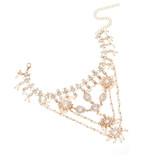Summer wild beach sandals Multi-layered pearl diamond pendant Foot Anklet