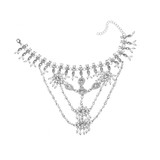 Summer wild beach sandals Multi-layered pearl diamond pendant Foot Anklet