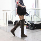 Thick fur snow boots flat Boots over-knee