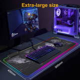 Premium XL Extended LED Mouse Pad - World Map