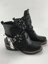 Women Rivet Square Heel Boots