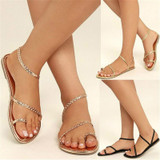 Beach Open Toe Flat Bottom Woven Sandals